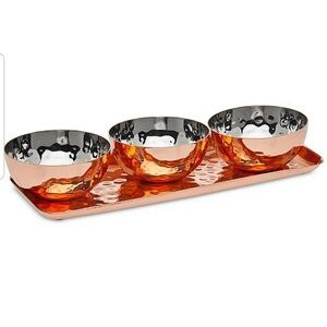Godinger Gatherings Copper Condiment Bowl Set – Brand New in Box